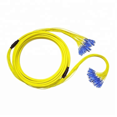 สายแพทช์ไฟเบอร์ออปติก 32 คอร์ SC-SC UPC สายเคเบิลฝ่าวงล้อมแบบหลายไฟเบอร์